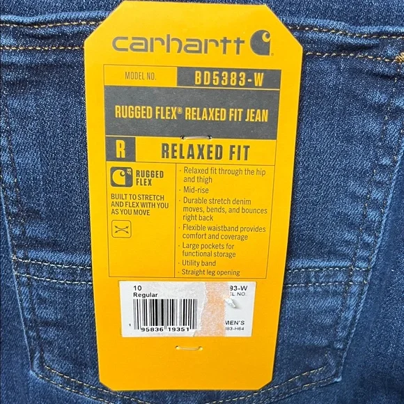 Carhartt Women’s Dark Indigo Relaxed Fit Jeans - Picture 5 of 6